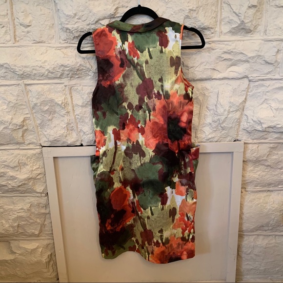 Vera Wang Sleeveless Floral Ruffle Dress - Picture 7 of 8